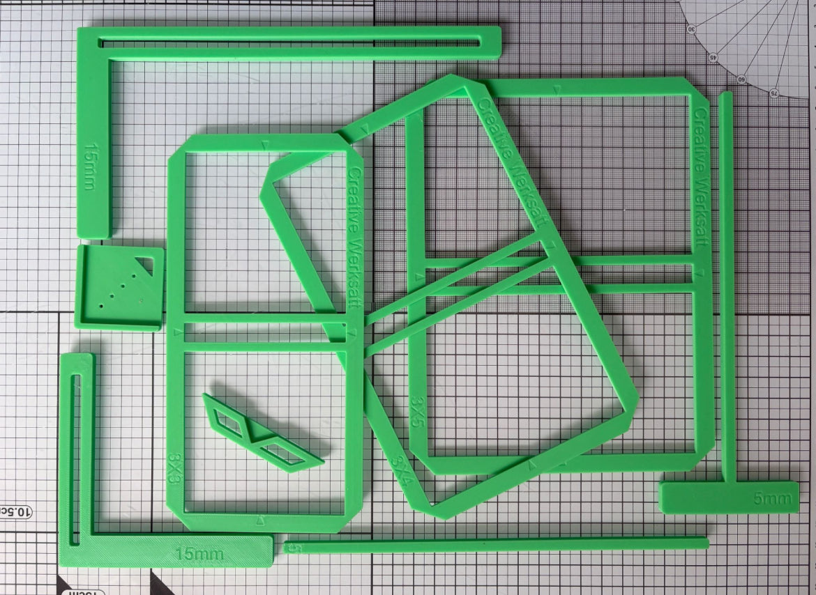 Buchbindeschablonen Set 9teilig für Scrapbooking